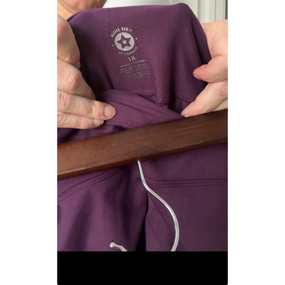 Active Booty  Women's High-Rise Pocket Leggings in Burgundy, Size 1X - Picture 4 of 4